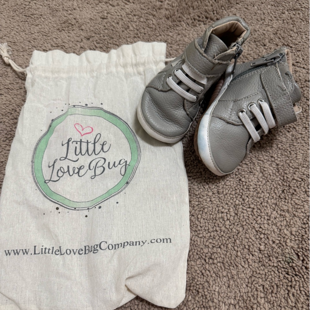 Little Love Bug Gray Baby Walker Shoes